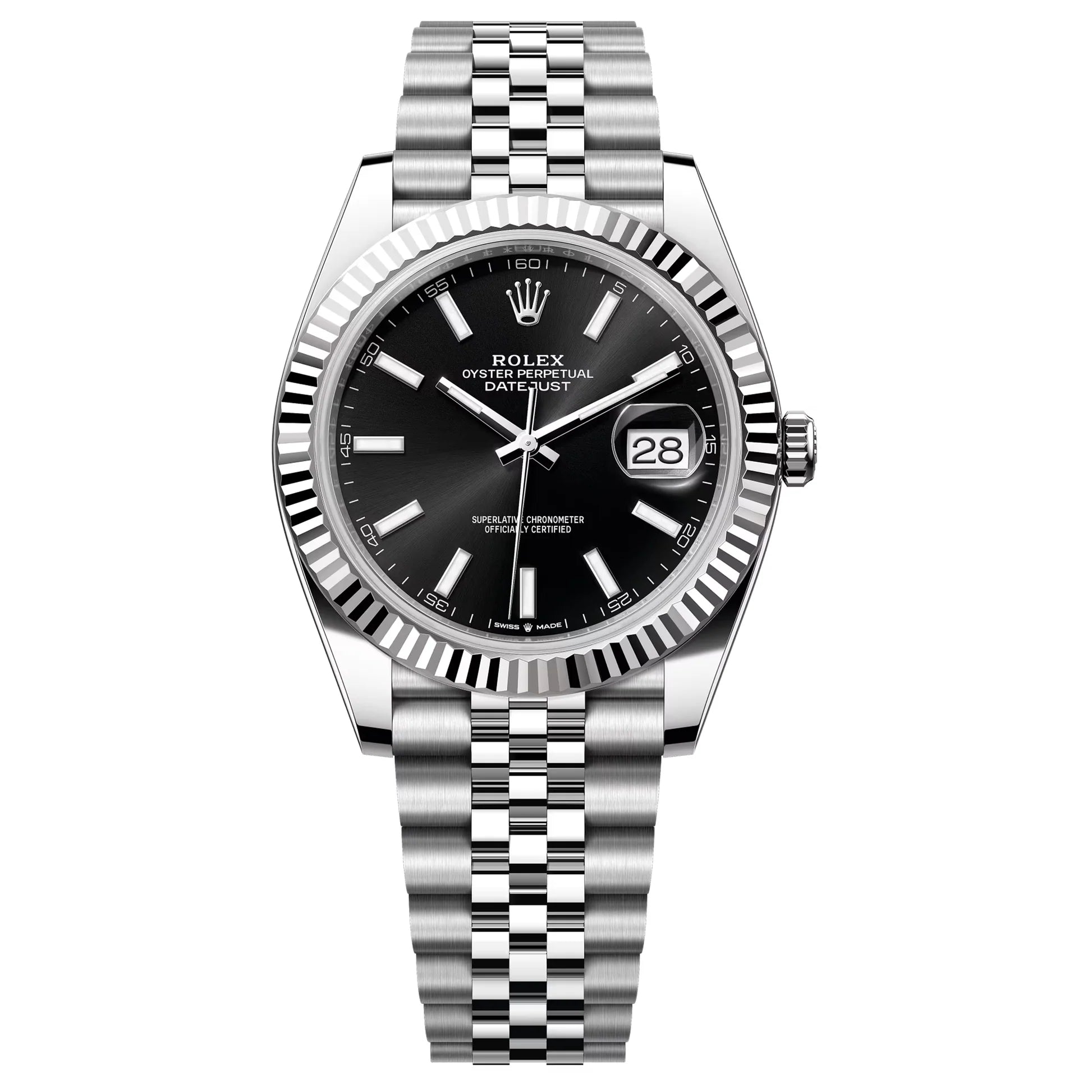 ROLEX DATEJUST BLACK DIAL 41MM