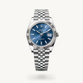 ROLEX DATEJUST 41 STEEL WHITE GOLD BLUE DIAL FLUTED