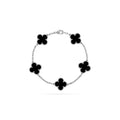 VAN CLEEF VINTAGE ALHAMBRA BRACELET BLACK/SILVER