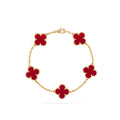 VAN CLEEF VINTAGE ALHAMBRA BRACELET - GOLD/RED